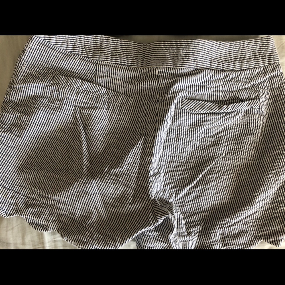 Scalloped pinstripe shorts